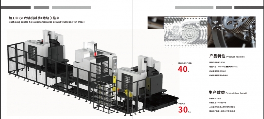 加工中心+六轴机械手+地拖(1拖3）